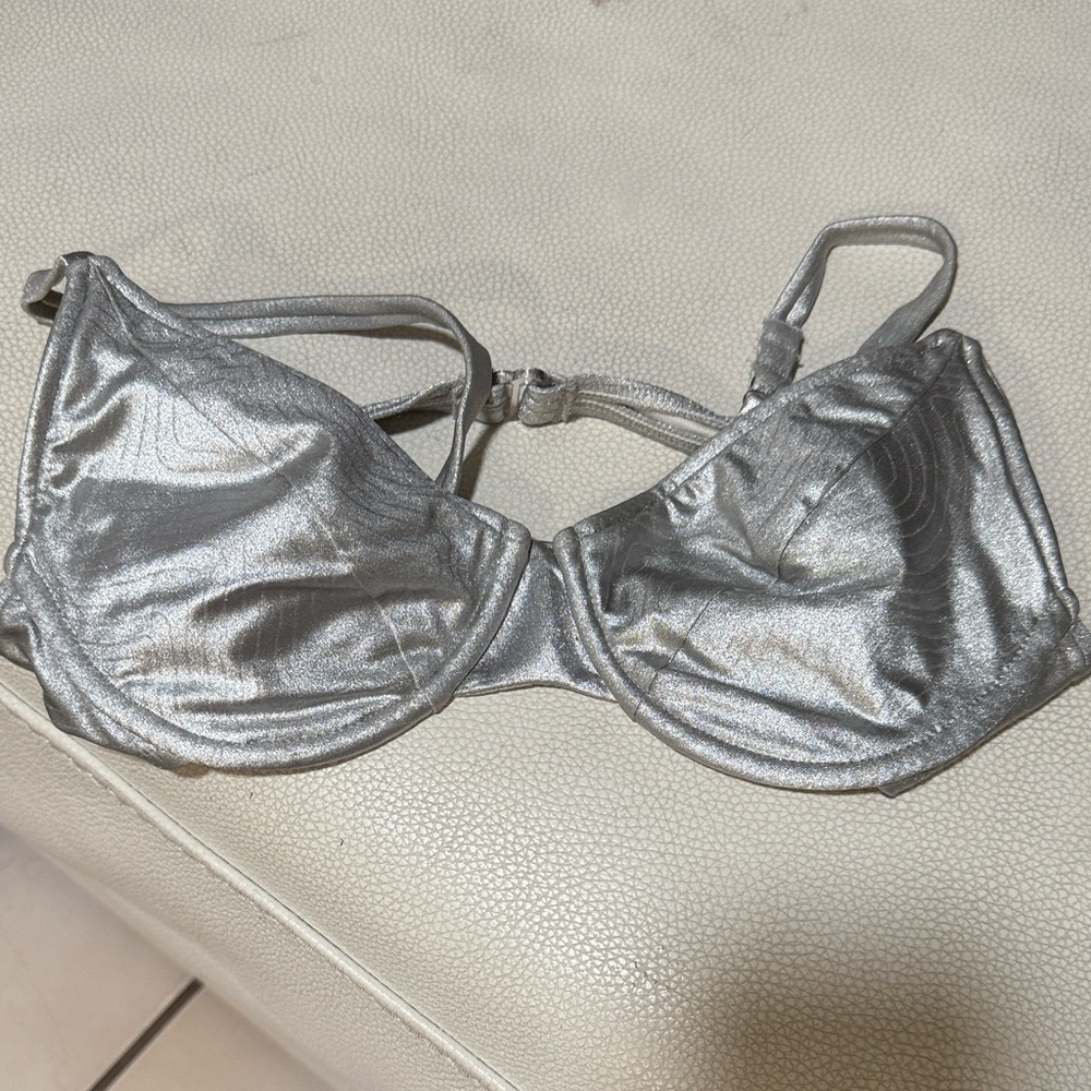 Silver Metallic Bikini top